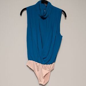 Blue and Pink Women's Bodysuit